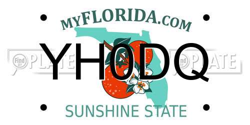 YH0DQ Florida License Plate