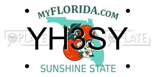 YH3SY Florida License Plate