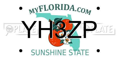 YH3ZP Florida License Plate