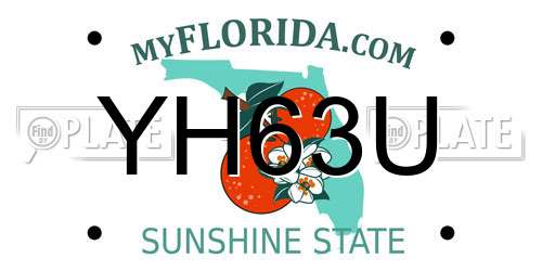 YH63U Florida License Plate