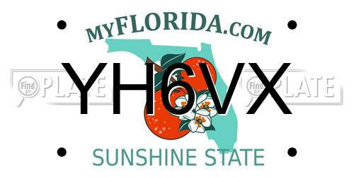 YH6VX Florida License Plate