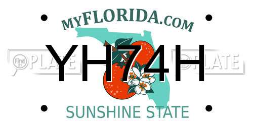 YH74H Florida License Plate