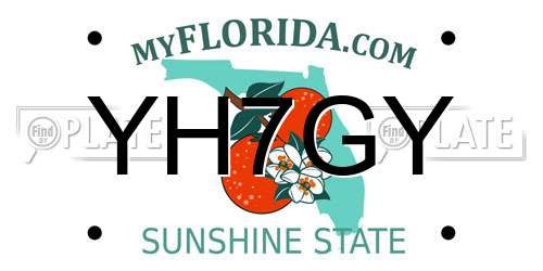 YH7GY Florida License Plate