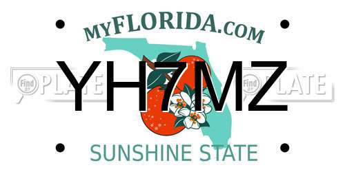 YH7MZ Florida License Plate