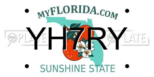 YH7RY Florida License Plate