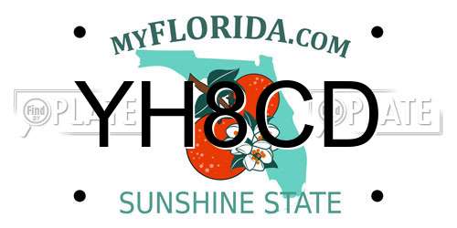 YH8CD Florida License Plate