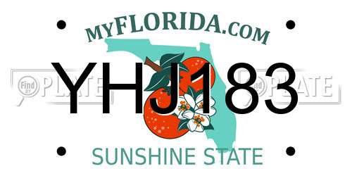 YHJ183 Florida License Plate