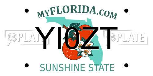 YI0ZT Florida License Plate