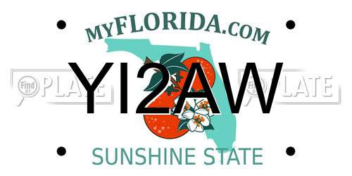 YI2AW Florida License Plate