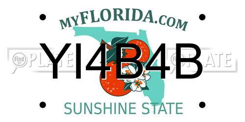 YI4B4B Florida License Plate