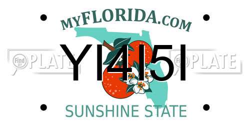 YI4I5I Florida License Plate