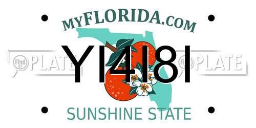 YI4I8I Florida License Plate
