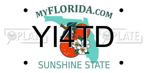 YI4TD Florida License Plate