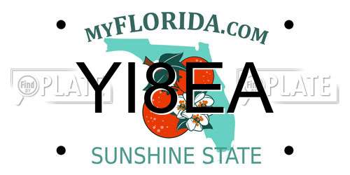 YI8EA Florida License Plate