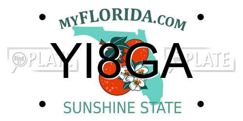 YI8GA Florida License Plate