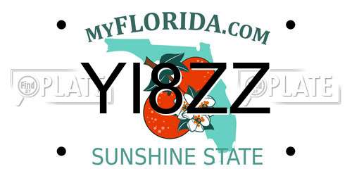 YI8ZZ Florida License Plate