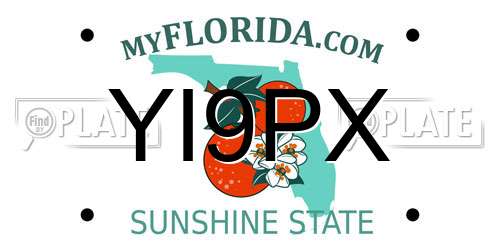 YI9PX Florida License Plate