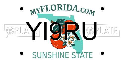 YI9RU Florida License Plate