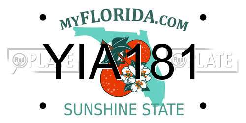 YIA181 Florida License Plate