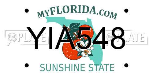 YIA548 Florida License Plate