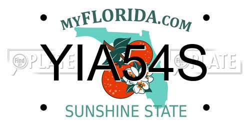 YIA54S Florida License Plate