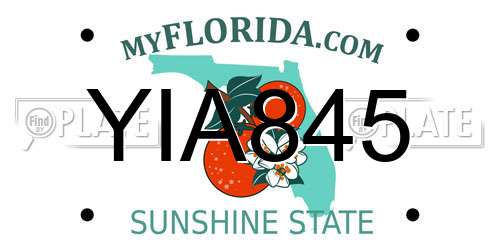 YIA845 Florida License Plate