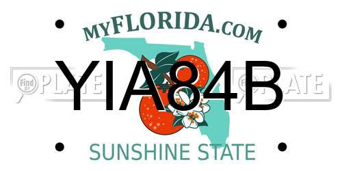 YIA84B Florida License Plate