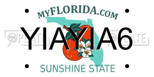 YIAYIA6 Florida License Plate