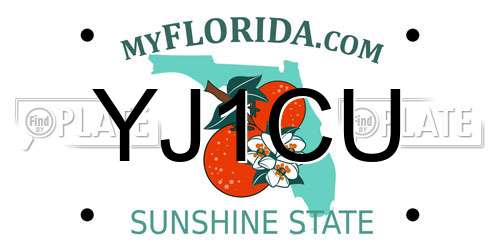 YJ1CU Florida License Plate