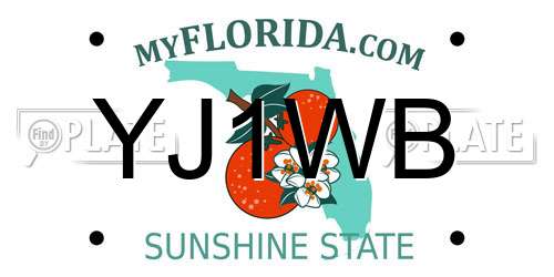 YJ1WB Florida License Plate