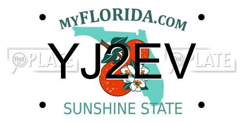 YJ2EV Florida License Plate