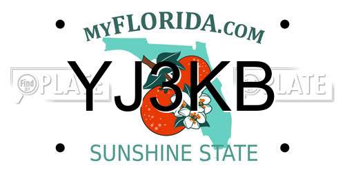 YJ3KB Florida License Plate