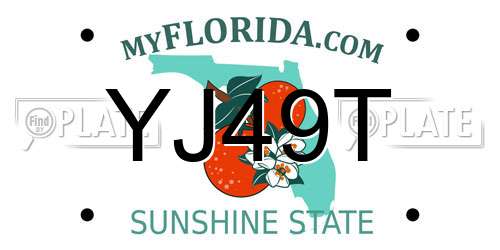 YJ49T Florida License Plate