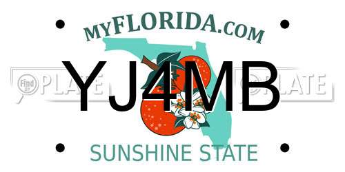 YJ4MB Florida License Plate