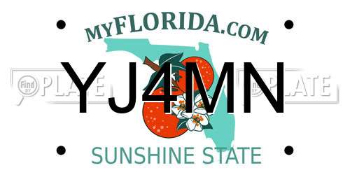YJ4MN Florida License Plate