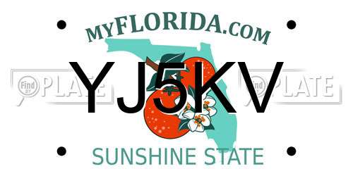 YJ5KV Florida License Plate