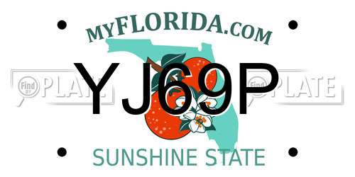 YJ69P Florida License Plate