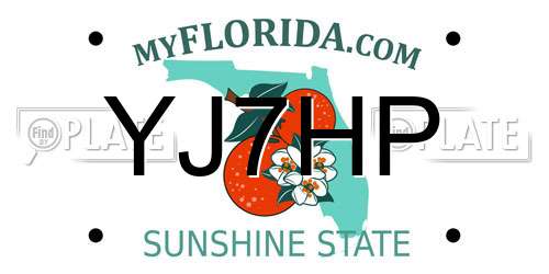 YJ7HP Florida License Plate