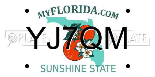 YJ7QM Florida License Plate
