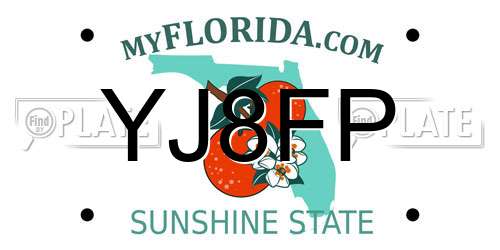 YJ8FP Florida License Plate
