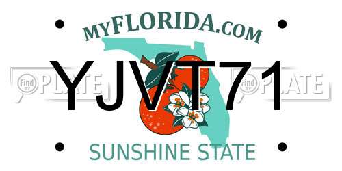 YJVT71 Florida License Plate