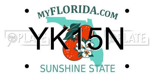 YK15N Florida License Plate