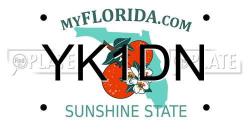 YK1DN Florida License Plate