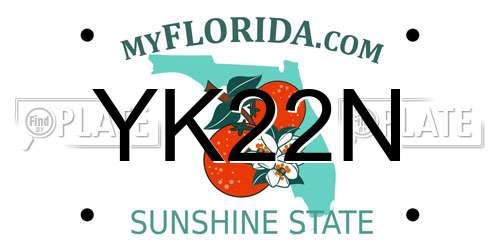 YK22N Florida License Plate