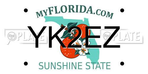 YK2EZ Florida License Plate