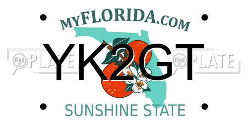 YK2GT Florida License Plate