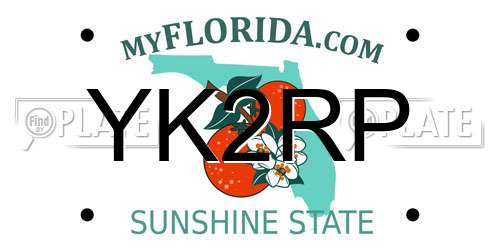 YK2RP Florida License Plate