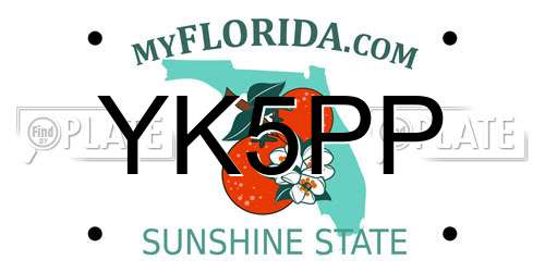 YK5PP Florida License Plate
