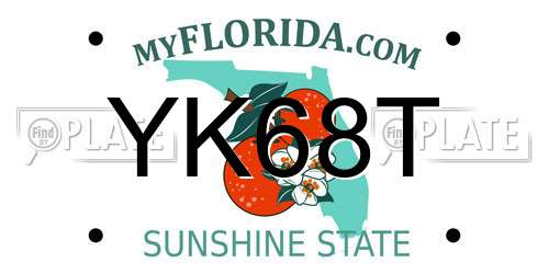 YK68T Florida License Plate