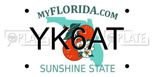 YK6AT Florida License Plate